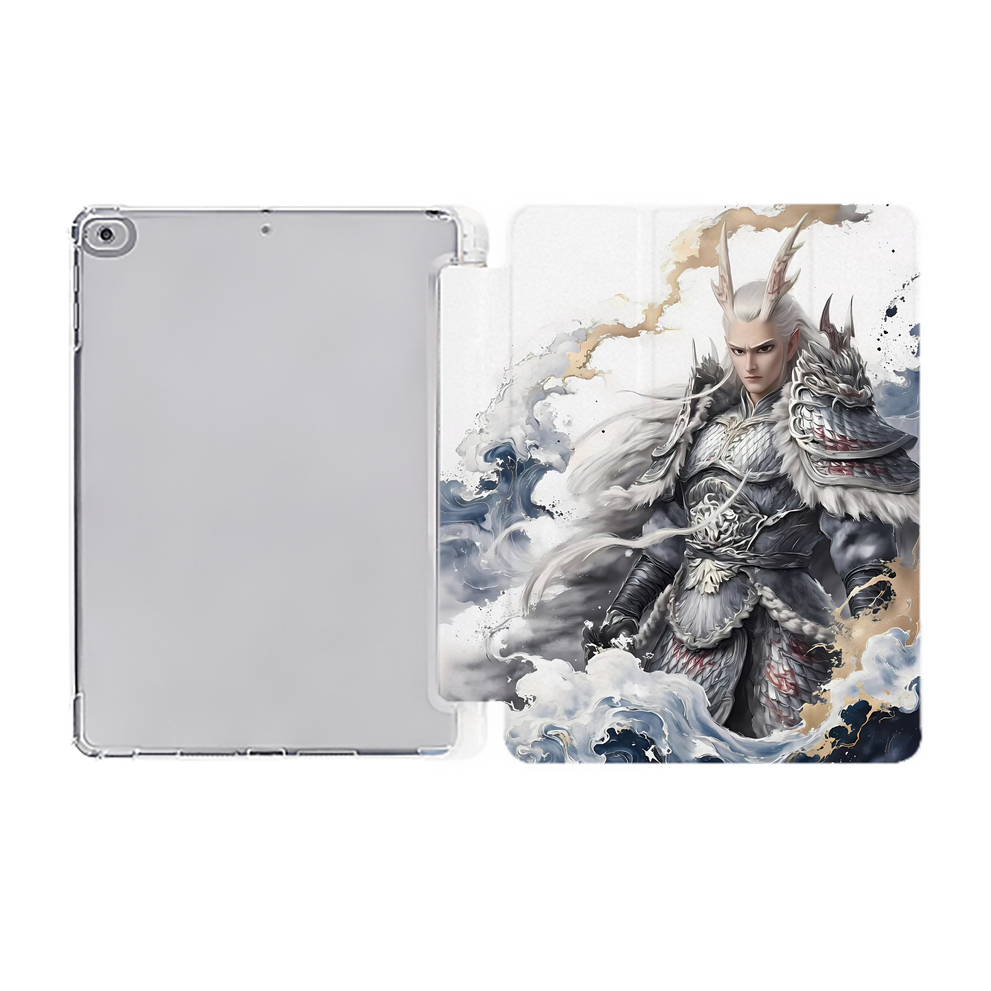 （画像用） Ne Zha 2 ナタ 魔童の大暴れ IPad ケース ペン収納付き 三つ折りスタンド PUレザー×シリコン 対応機種9.5/10.5/10.9インチ
